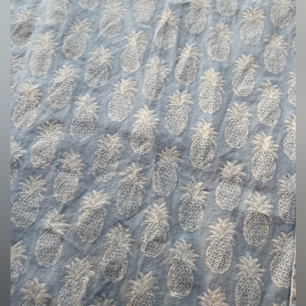 Heritage 1981 Light Blue W/ White  Pineapple  Patterned Shirt - Picture 2 of 8
